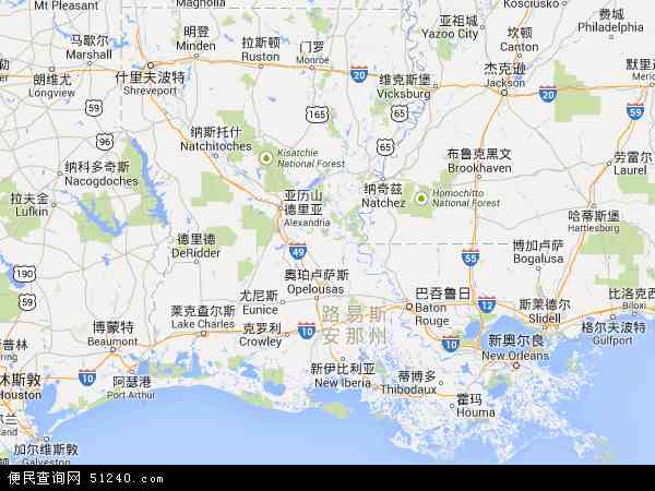 路易斯安那地图 - 路易斯安那电子地图 - 路易斯安那高清地图 - 2024年路易斯安那地图