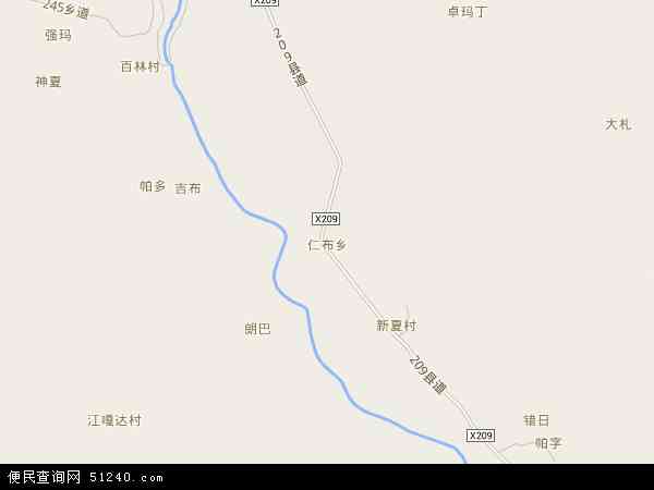 仁布乡地图 - 仁布乡电子地图 - 仁布乡高清地图 - 2024年仁布乡地图