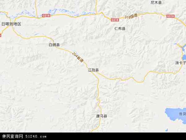 江孜县地图 - 江孜县电子地图 - 江孜县高清地图 - 2024年江孜县地图
