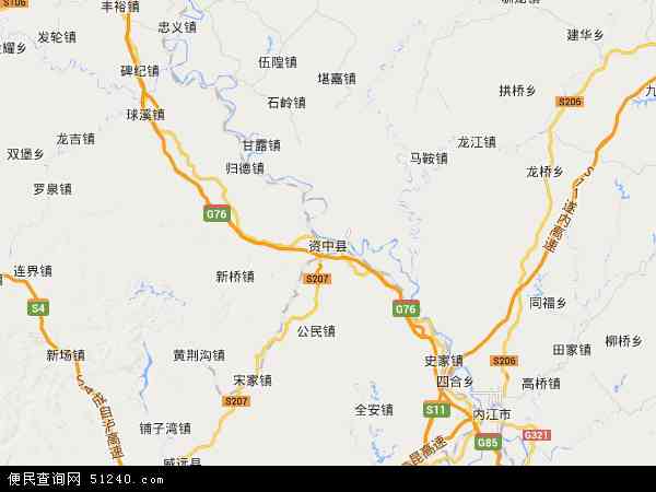 资中县地图 - 资中县电子地图 - 资中县高清地图 - 2022年资中县地图