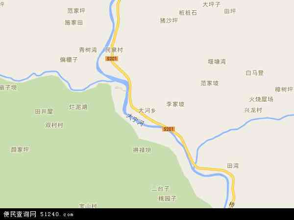 大河乡地图 - 大河乡电子地图 - 大河乡高清地图 - 2024年大河乡地图