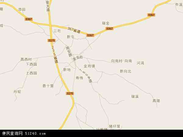 金鸡镇地图 - 金鸡镇电子地图 - 金鸡镇高清地图 - 2024年金鸡镇地图