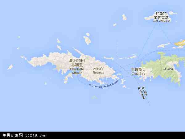 美属维尔京群岛地图 - 美属维尔京群岛电子地图 - 美属维尔京群岛高清地图 - 2024年美属维尔京群岛地图