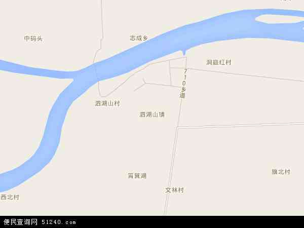 中国湖南省益阳市沅江市泗湖山镇地图(卫星地图)