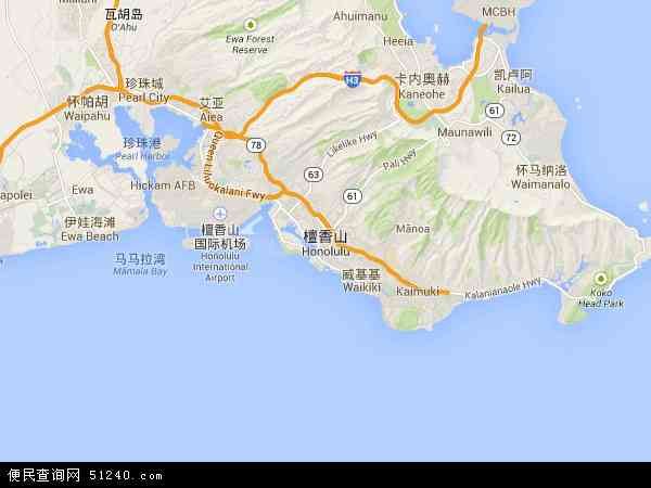 檀香山地图 - 檀香山电子地图 - 檀香山高清地图 - 2024年檀香山地图