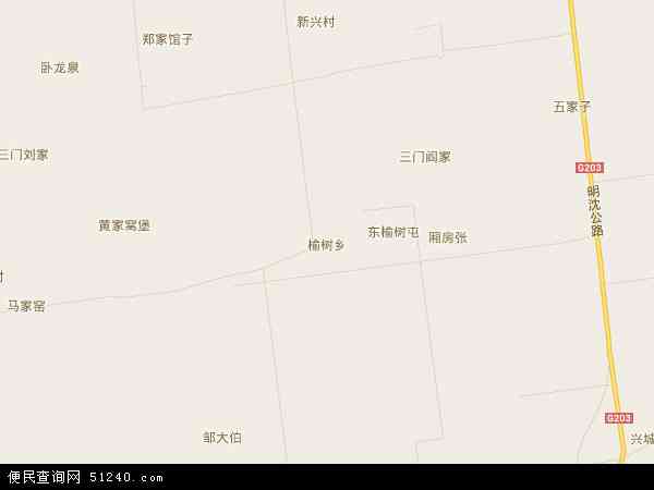 榆树乡地图 - 榆树乡电子地图 - 榆树乡高清地图 - 2024年榆树乡地图