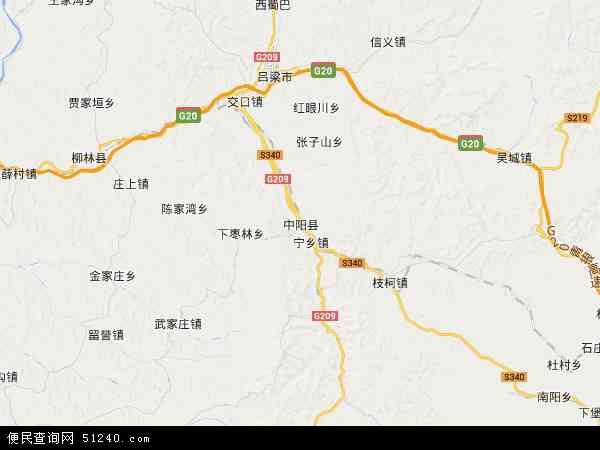 中国山西省吕梁市中阳县地图(卫星地图)