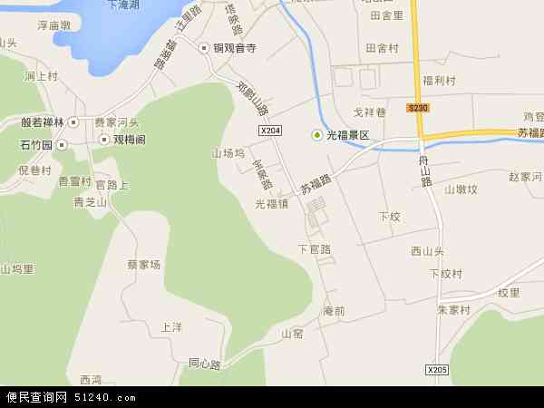 中国江苏省苏州市吴中区光福镇地图(卫星地图)