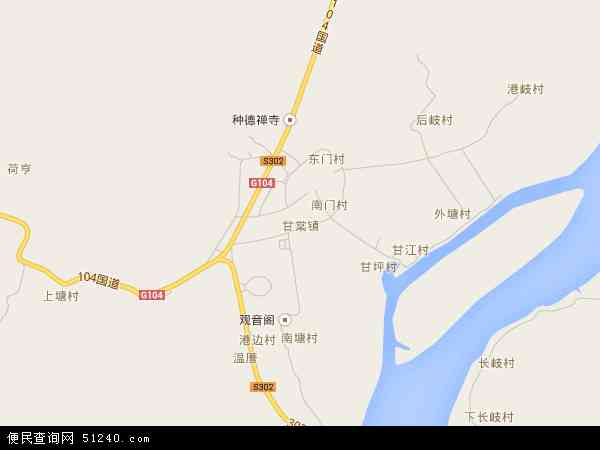 甘棠镇地图 - 甘棠镇电子地图 - 甘棠镇高清地图 - 2024年甘棠镇地图