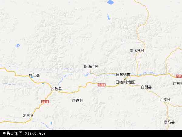 谢通门县地图 - 谢通门县电子地图 - 谢通门县高清地图 - 2024年谢通门县地图