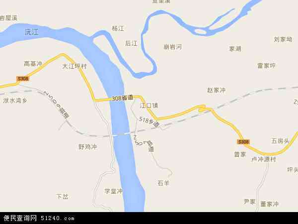 中国 湖南省 怀化市 溆浦县 江口镇 江口镇卫星地图 本站收录有:2021