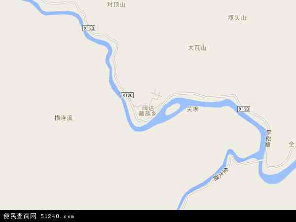 阔达藏族乡地图 - 阔达藏族乡电子地图 - 阔达藏族乡高清地图 - 2024年阔达藏族乡地图