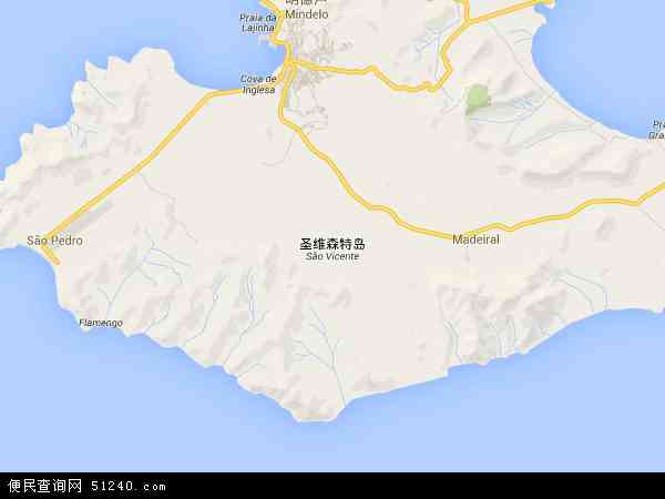 圣维森特岛地图 - 圣维森特岛电子地图 - 圣维森特岛高清地图 - 2024年圣维森特岛地图