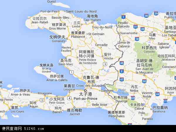 海地地图 - 海地电子地图 - 海地高清地图 - 2024年海地地图