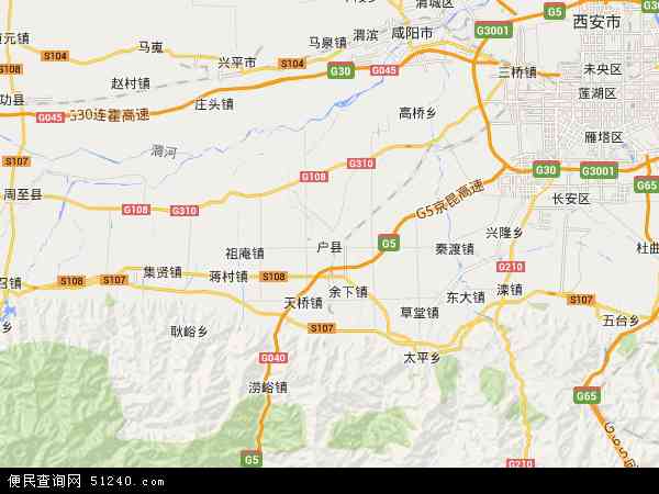 户县地图 - 户县电子地图 - 户县高清地图 - 2024年户县地图