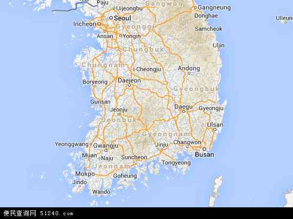 韩国地图 - 韩国电子地图 - 韩国高清地图 - 2024年韩国地图