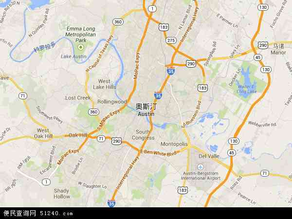 奥斯汀地图 - 奥斯汀电子地图 - 奥斯汀高清地图 - 2024年奥斯汀地图