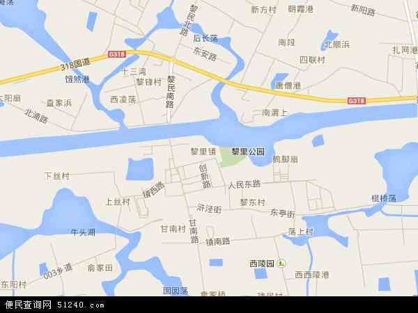 中国江苏省苏州市吴江区黎里镇地图(卫星地图)