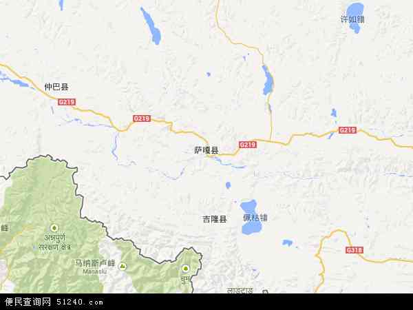 萨嘎县地图 - 萨嘎县电子地图 - 萨嘎县高清地图 - 2024年萨嘎县地图