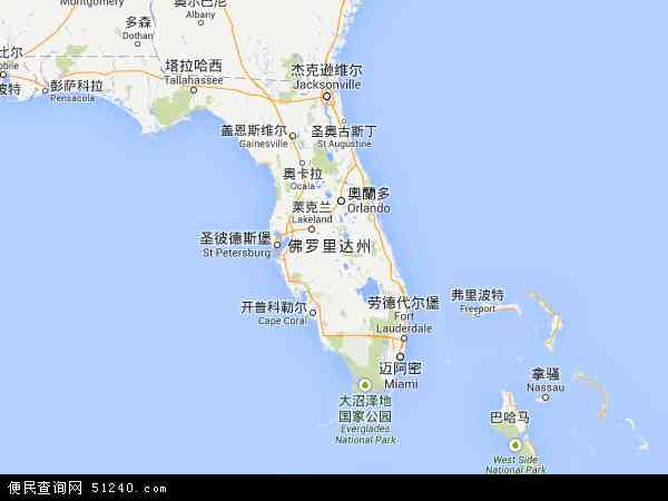 佛罗里达地图 - 佛罗里达电子地图 - 佛罗里达高清地图 - 2024年佛罗里达地图