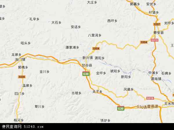 甘谷县地图 - 甘谷县电子地图 - 甘谷县高清地图 - 2024年甘谷县地图