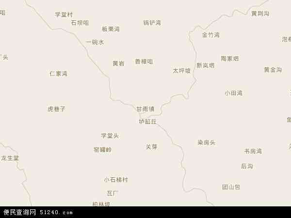 甘雨镇地图 - 甘雨镇电子地图 - 甘雨镇高清地图 - 2024年甘雨镇地图