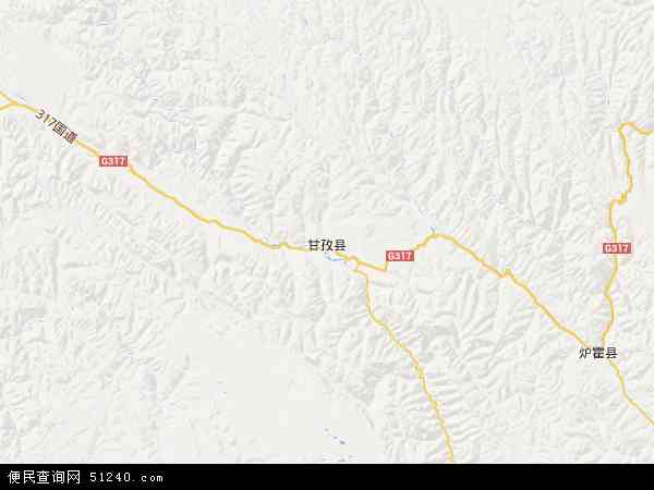 甘孜县地图 - 甘孜县电子地图 - 甘孜县高清地图 - 2024年甘孜县地图