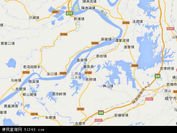 嘉鱼县地图 - 嘉鱼县电子地图 - 嘉鱼县高清地图 - 2024年嘉鱼县地图