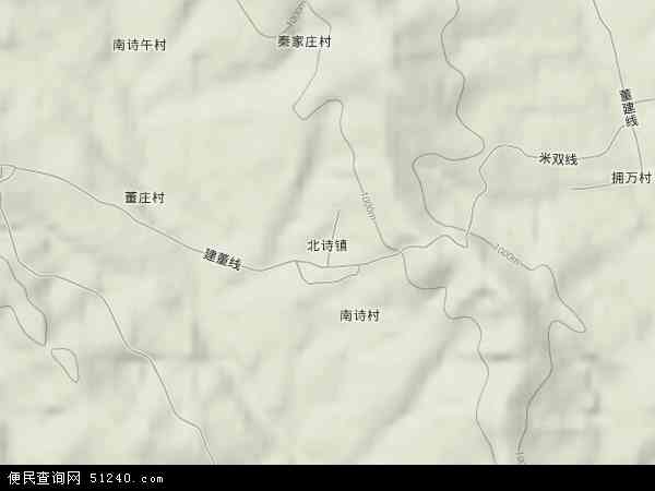 北诗镇地形图 - 北诗镇地形图高清版 - 2024年北诗镇地形图