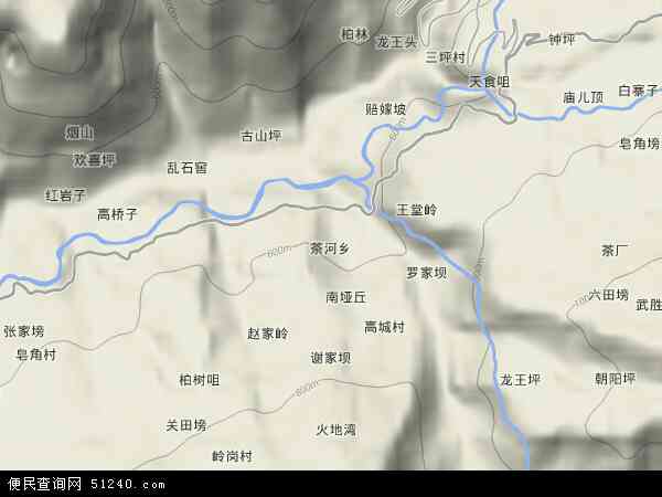 茶河乡地形图 - 茶河乡地形图高清版 - 2024年茶河乡地形图