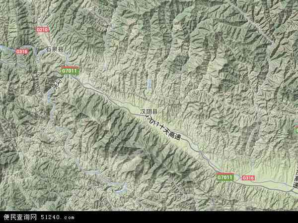汉阴县地形图 - 汉阴县地形图高清版 - 2024年汉阴县地形图