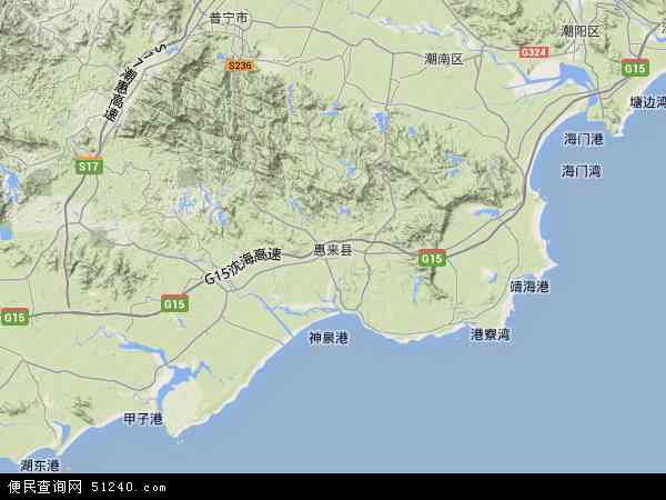 惠来县地形图 - 惠来县地形图高清版 - 2024年惠来县地形图