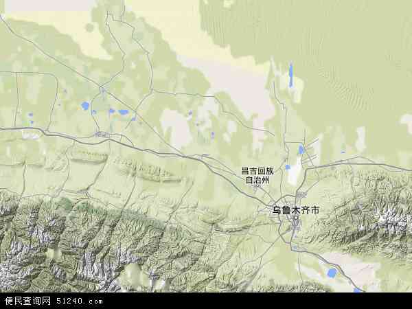 呼图壁县地形图 - 呼图壁县地形图高清版 - 2024年呼图壁县地形图