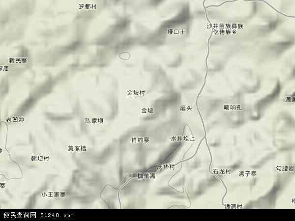 金坡乡地形图 - 金坡乡地形图高清版 - 2024年金坡乡地形图