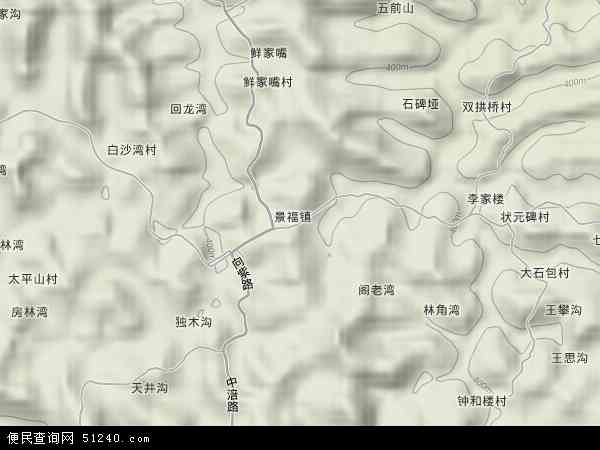 景福镇地形图 - 景福镇地形图高清版 - 2024年景福镇地形图