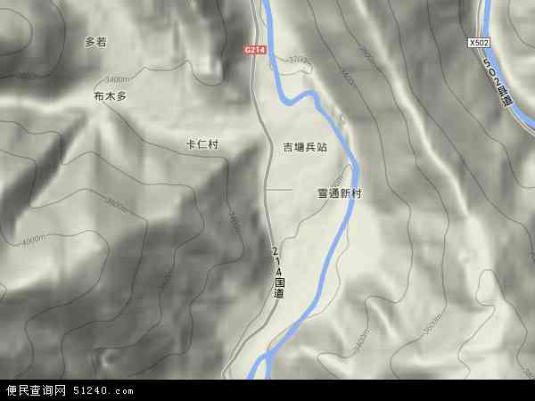 吉塘镇地形图 - 吉塘镇地形图高清版 - 2024年吉塘镇地形图