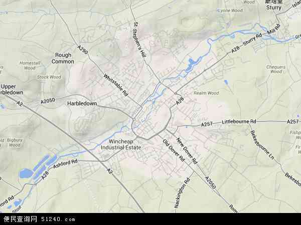 坎特伯雷地形图 - 坎特伯雷地形图高清版 - 2024年坎特伯雷地形图