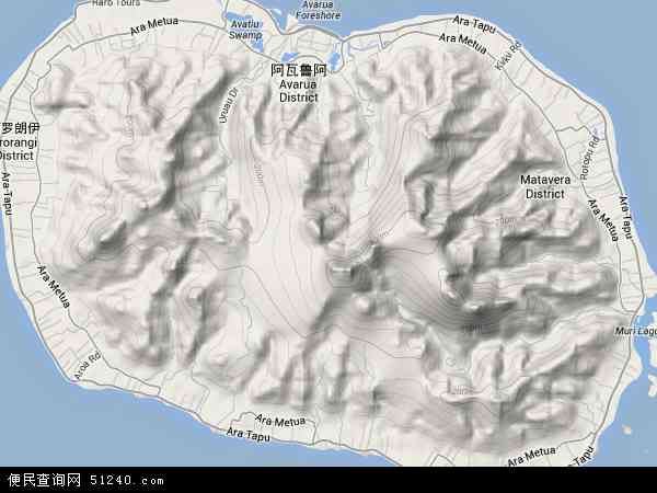库克群岛地形图 - 库克群岛地形图高清版 - 2024年库克群岛地形图