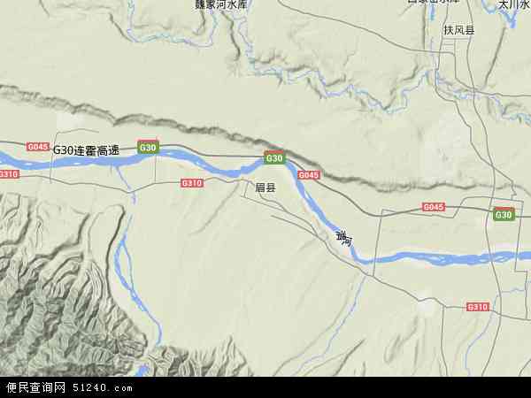 眉县地形图 - 眉县地形图高清版 - 2024年眉县地形图