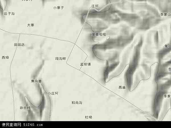 孟坝镇地形图 - 孟坝镇地形图高清版 - 2024年孟坝镇地形图