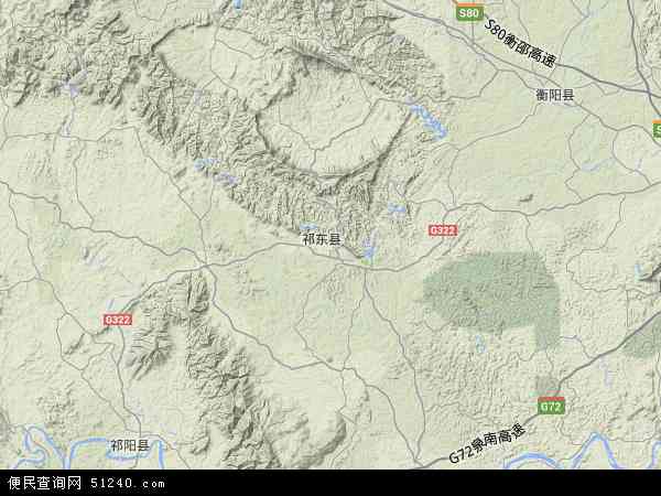祁东县地形图 - 祁东县地形图高清版 - 2024年祁东县地形图