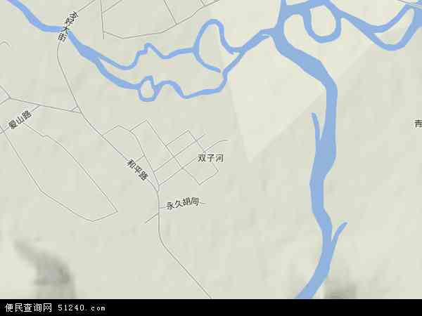 双子河地形图 - 双子河地形图高清版 - 2024年双子河地形图