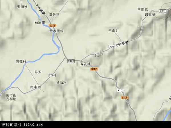 寿安镇地形图 - 寿安镇地形图高清版 - 2024年寿安镇地形图