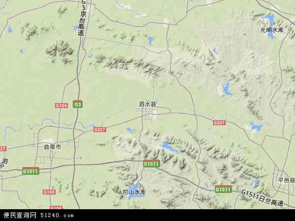 泗水县地形图 - 泗水县地形图高清版 - 2024年泗水县地形图
