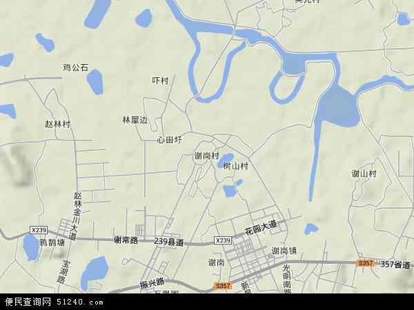 谢岗村地形图 - 谢岗村地形图高清版 - 2024年谢岗村地形图