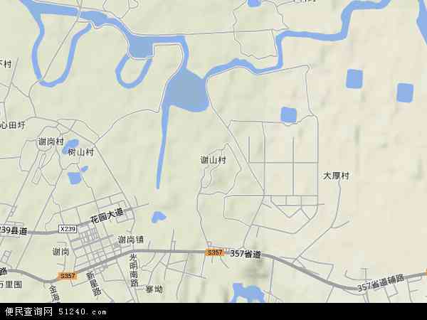 谢山村地形图 - 谢山村地形图高清版 - 2024年谢山村地形图