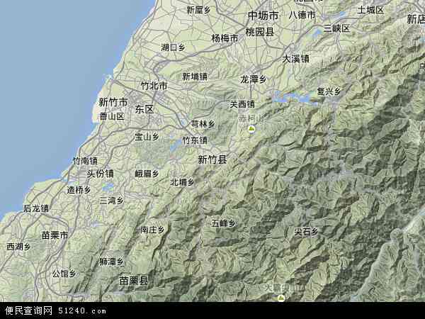 新竹县地形图 - 新竹县地形图高清版 - 2024年新竹县地形图