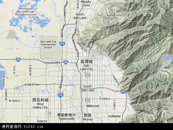 盐湖城地形图 - 盐湖城地形图高清版 - 2024年盐湖城地形图