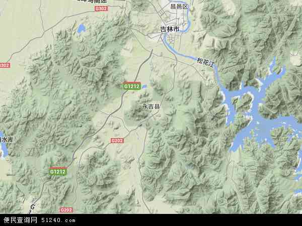 永吉县地形图 - 永吉县地形图高清版 - 2024年永吉县地形图