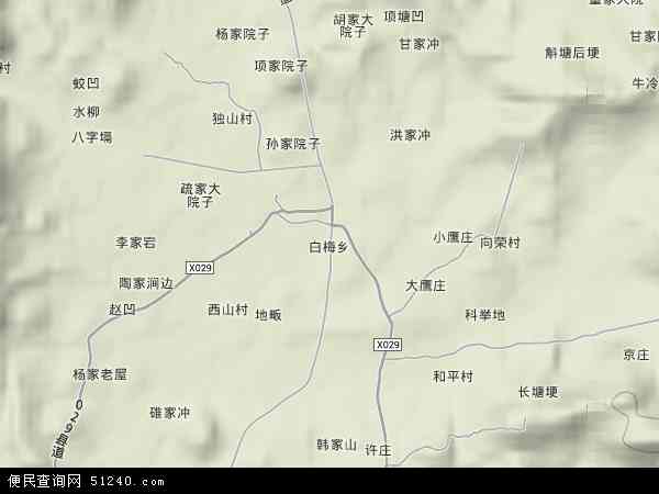 白梅乡地形图 - 白梅乡地形图高清版 - 2024年白梅乡地形图